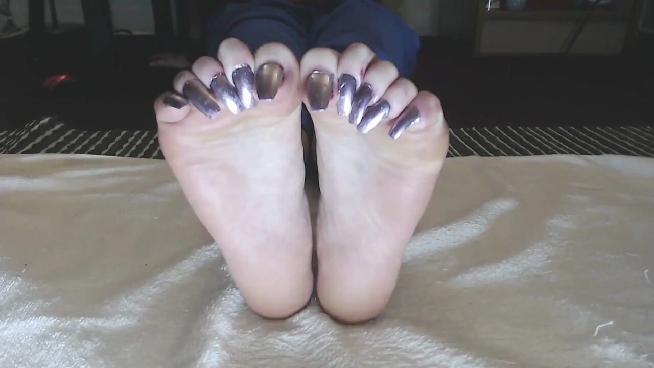 Rose gold lavender super long nails