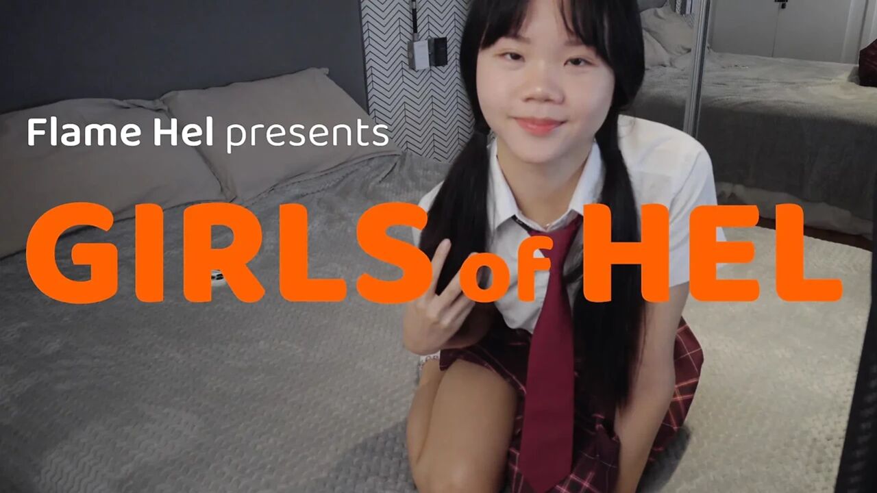 Playful Asian student loves getting pounded HARD