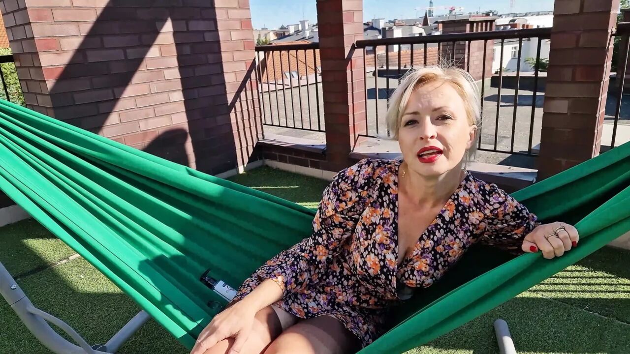 Glass Anal Dildo on the Roof Top - Part 1