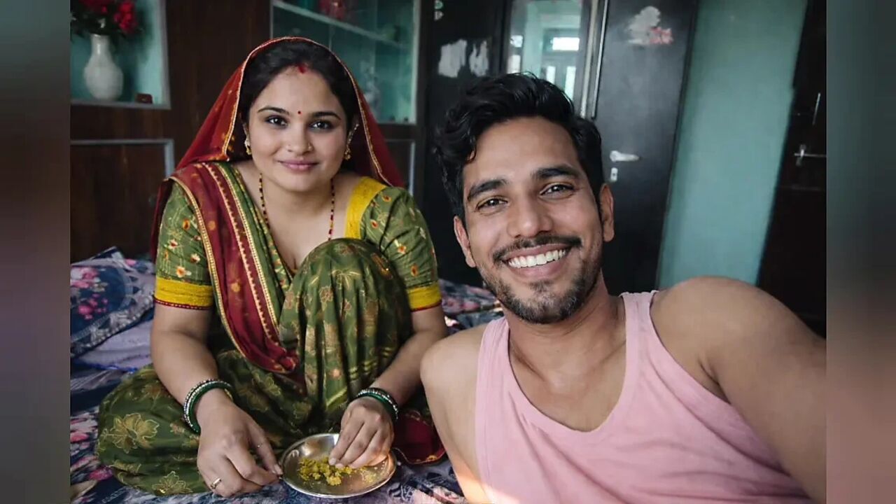 Newly Married Indian with Girlfriend hot Video