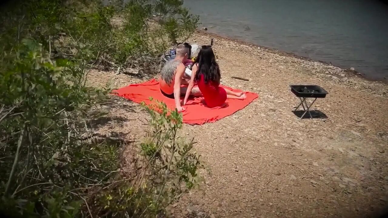 Gangbang - a Man Agreed to Have Rough Sex with His Wife in a Tent with Two Guys