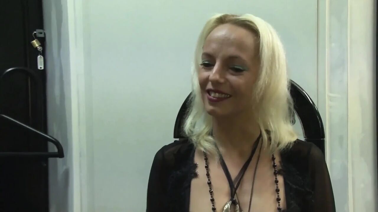 Blonde Milf gets naked and masturbates horny pussy