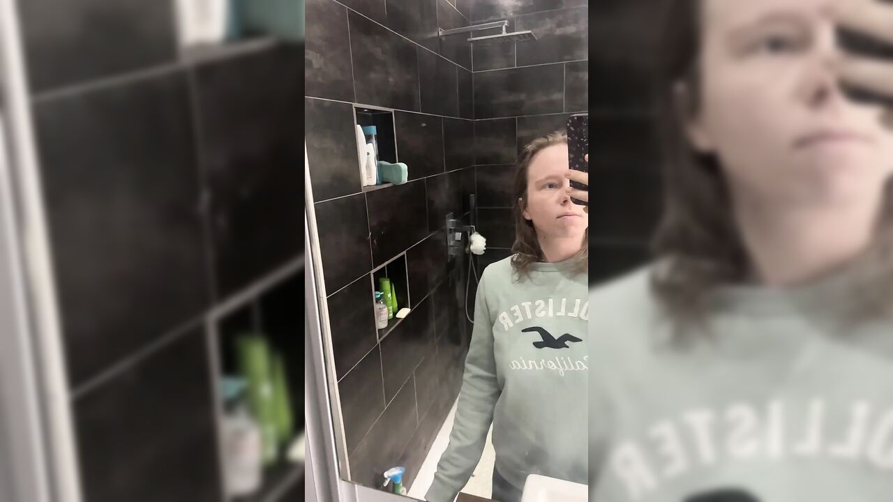 Hot Blonde with Natural Tits Is Taking a Shower