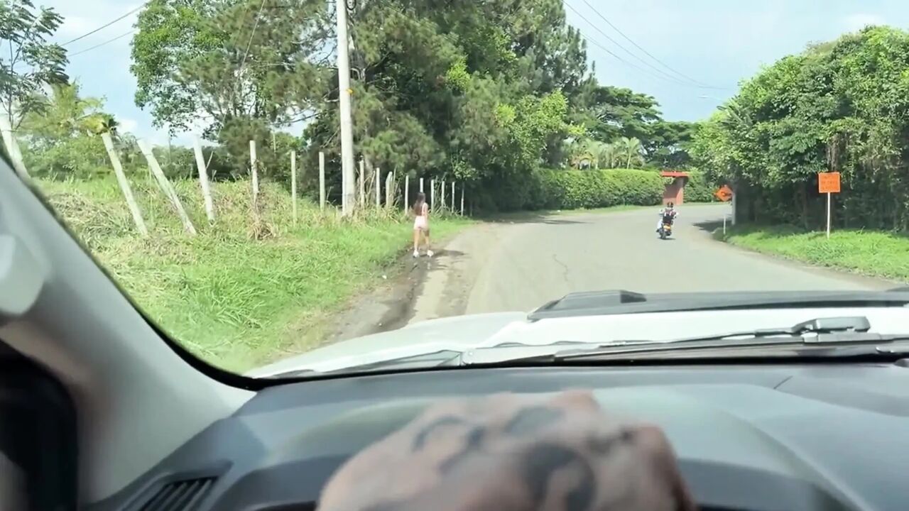 Young Colombian Woman Exercising on the Street Is Invited to His House by a Stranger!