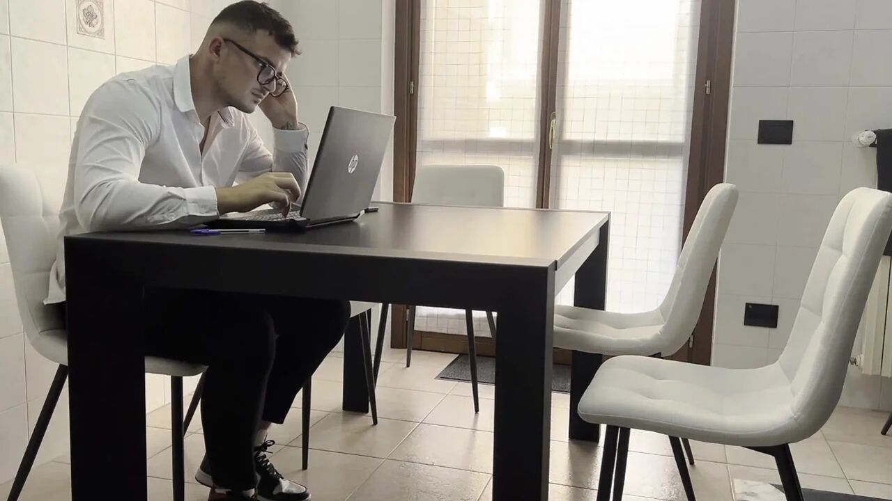 Secretary Masturbates at Work but Is Seen by Her Boss