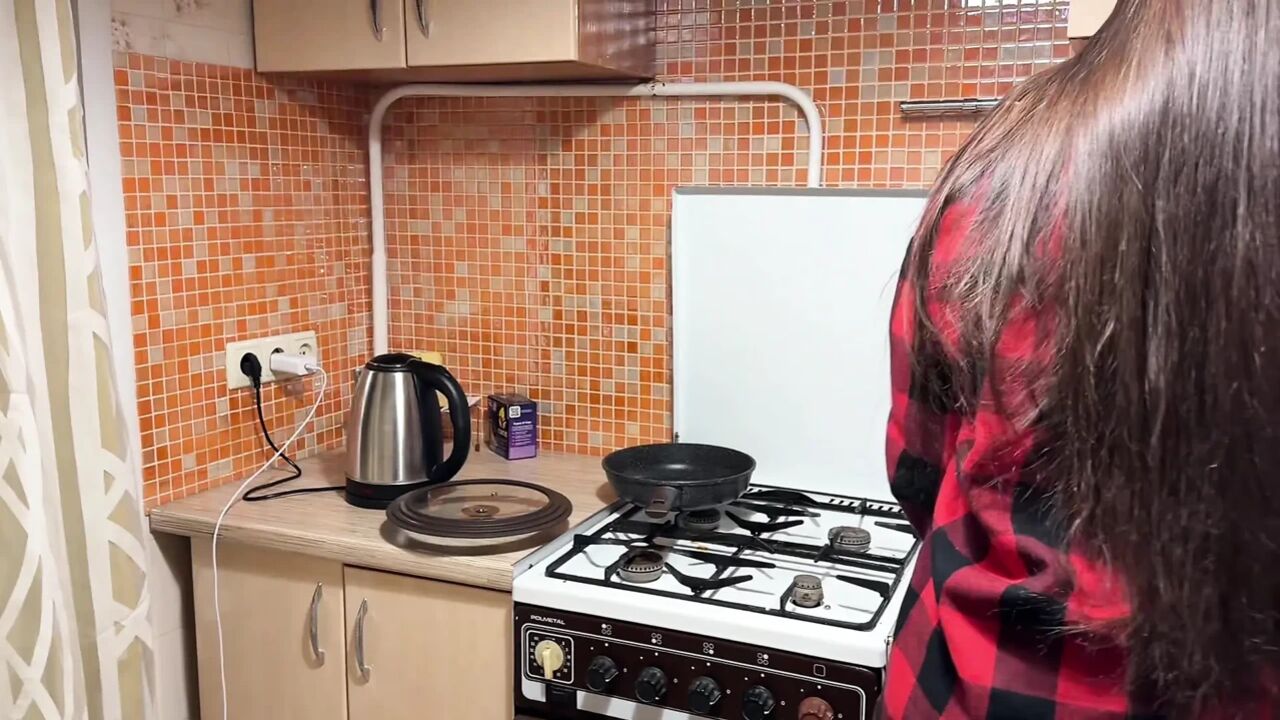 Step bro fucks Step sis in the kitchen