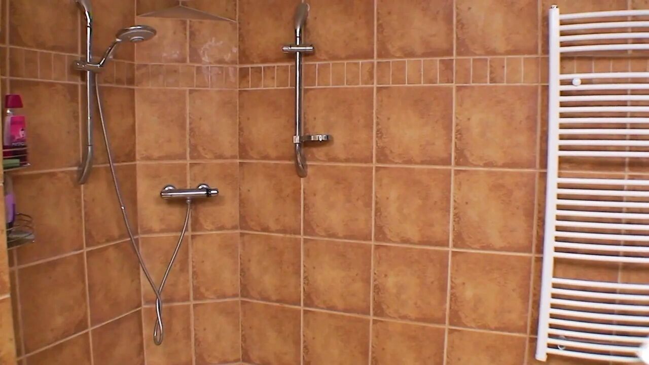 Blonde girl loves getting sensual in the bathroom