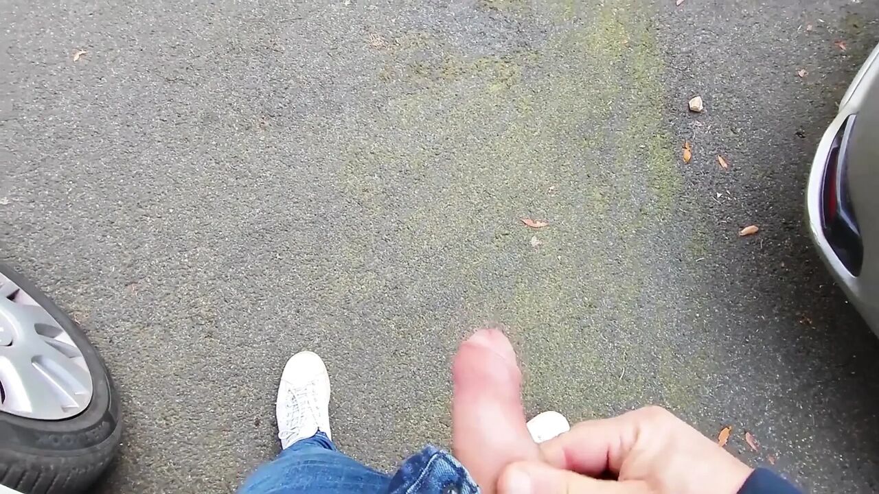 Dick Flash - I Pull Out My Cock in Front of a Hot Girl Between Cars on the Street and She Helps Me Cum - Real Very Risky