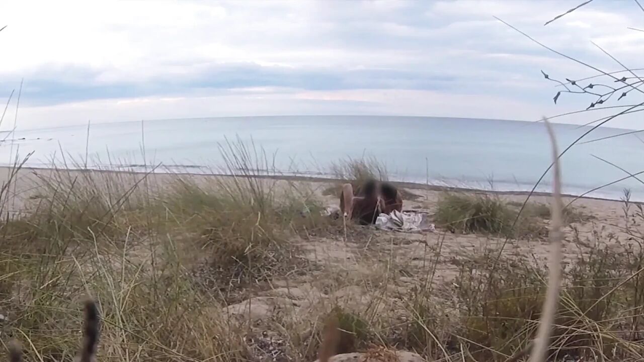 French Teacher Slut Blowjob Amateur on Nude Beach Front Stranger with Cumshot - Misscreamy