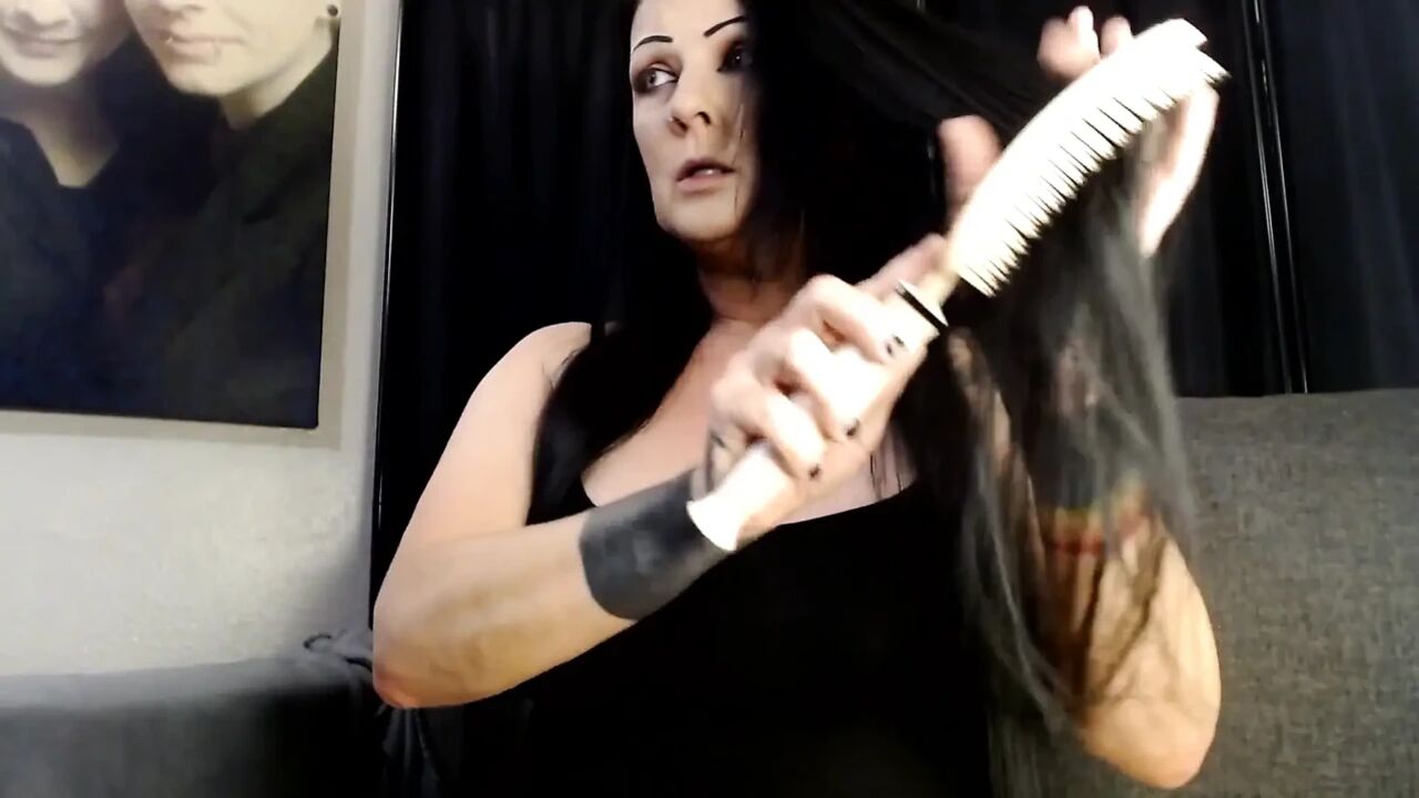 Long Black Hair Brush Finger Brushing