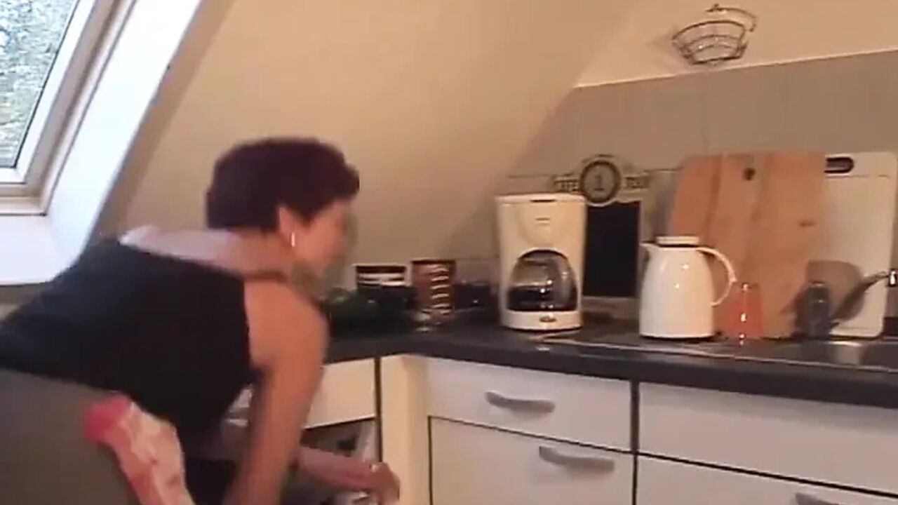 Granny From France Got Fucked in the Kitchen