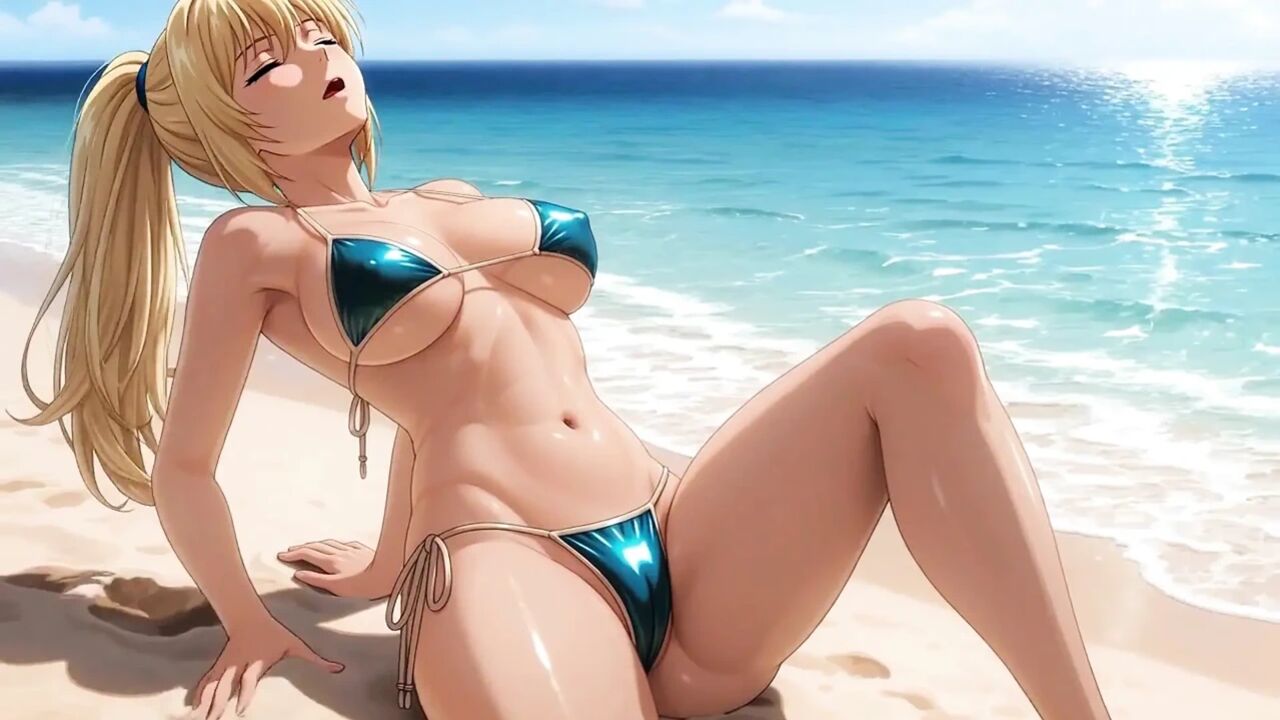 Tanned Blonde Beach Tease: Ass Out and Doggy Drilled