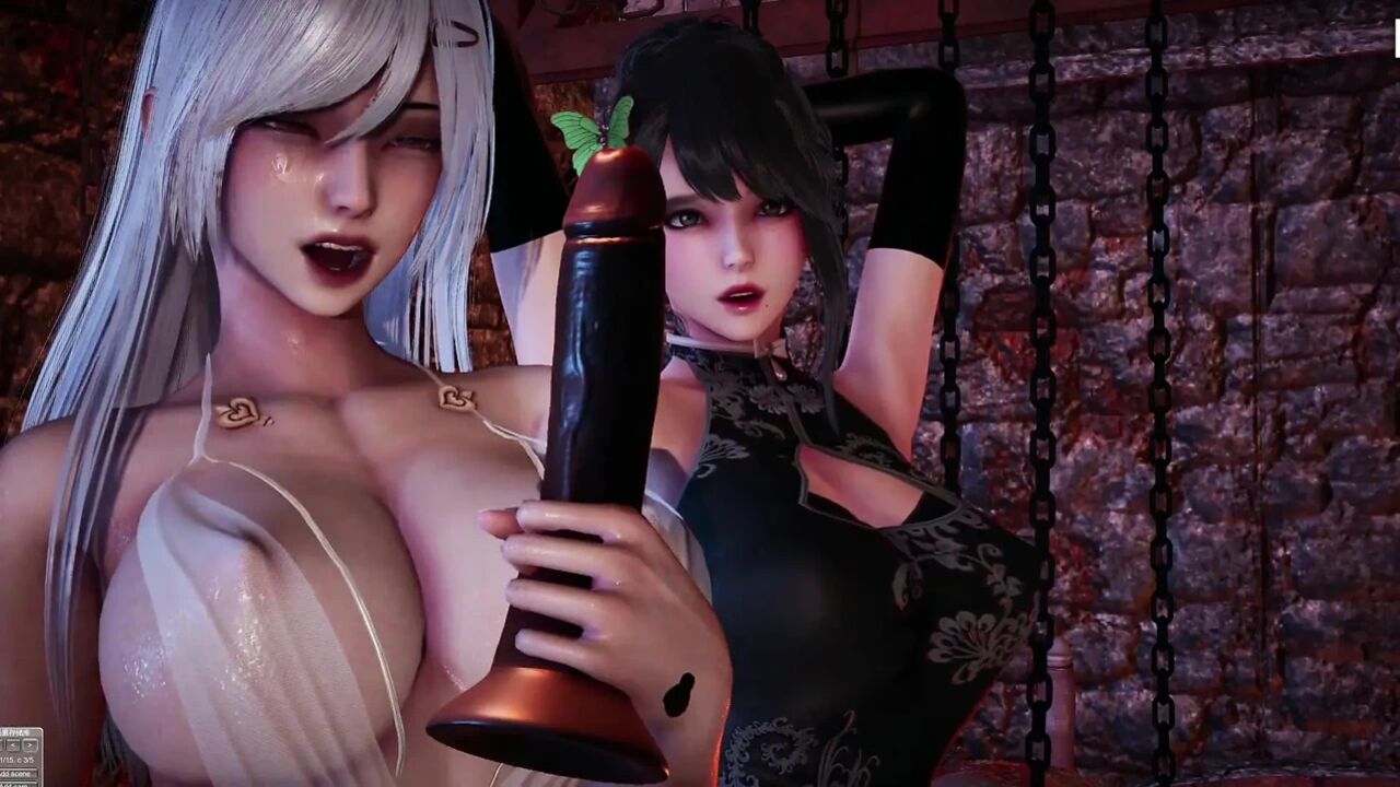 B016 Slave Being Fucked From Front to Back by a Dildo