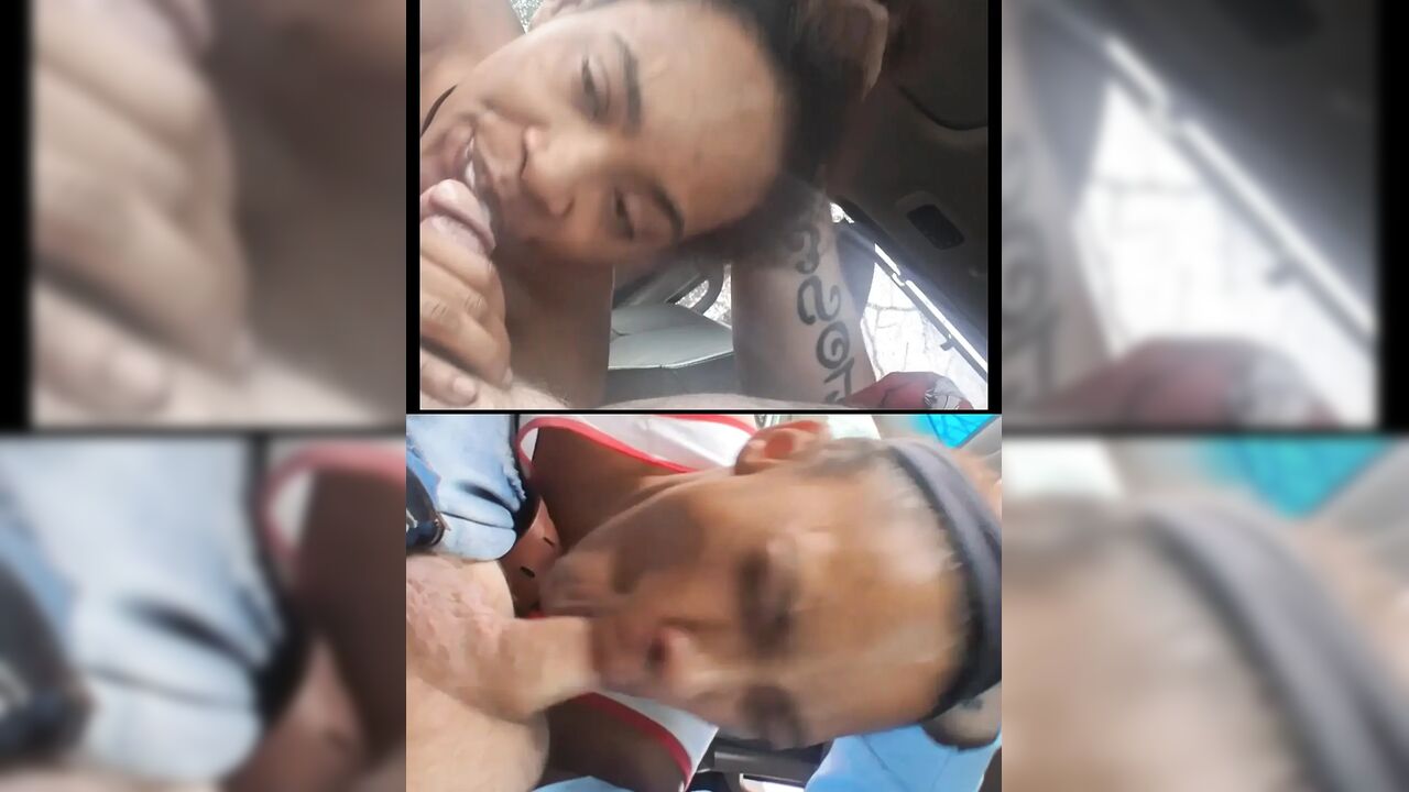 Double ebony blowjob