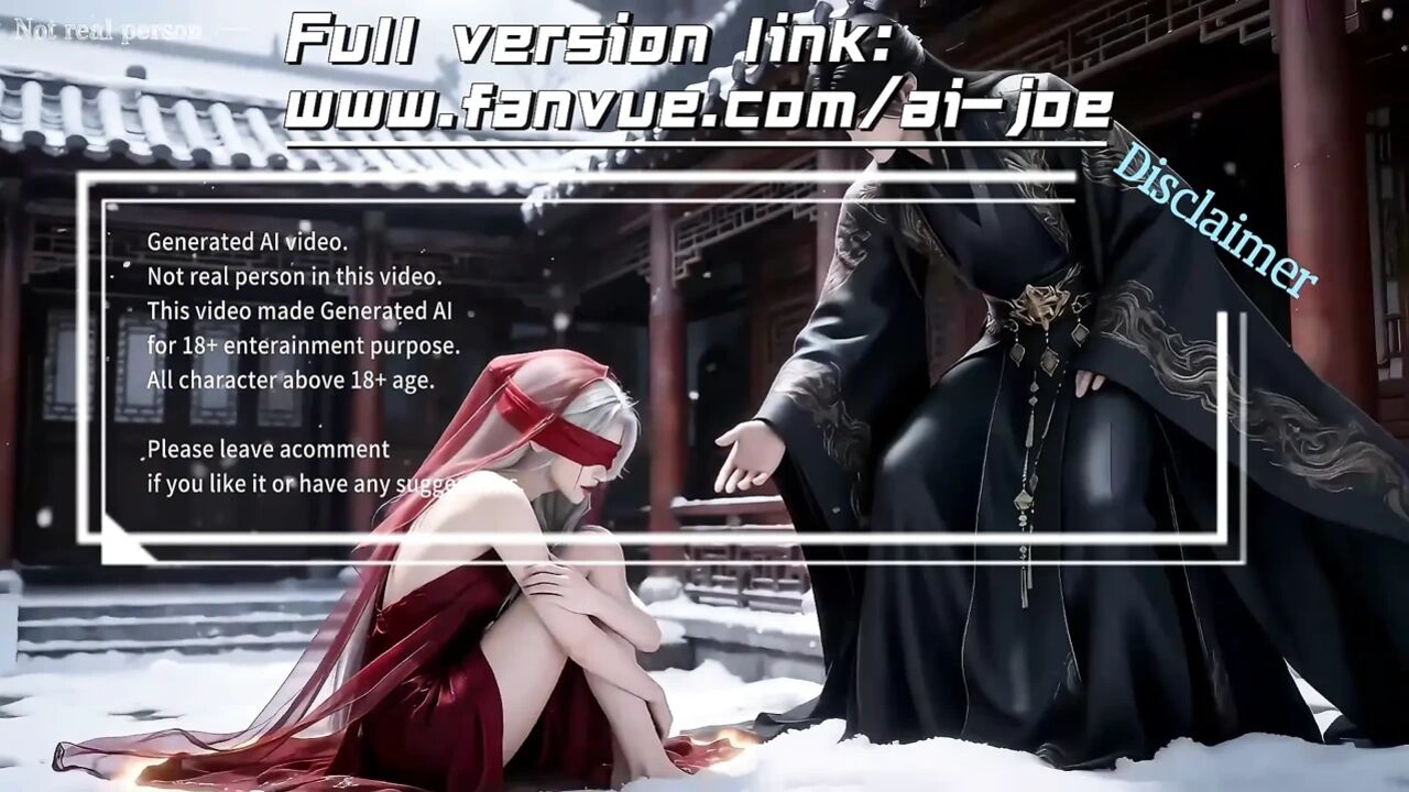 A Chinese classical beauty with skin as white as snow, dressed in red and with white hair. Blowjob, first episode, AI-generated