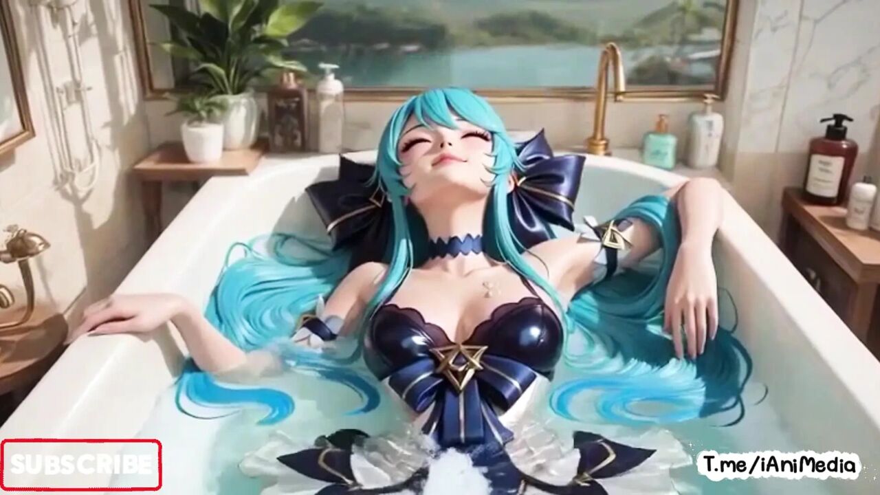 Gwen League of Legends Hentai Compilation Bath Tease and Big Tits Stripping