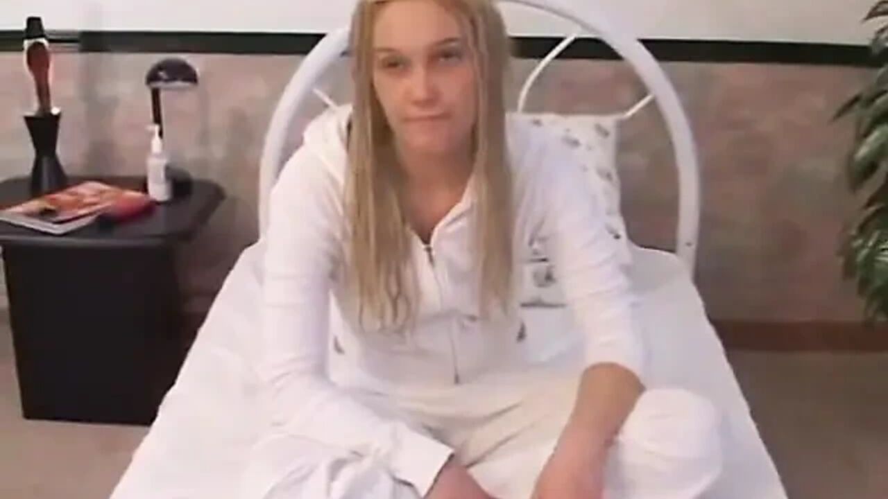 Nervous Kailey Spreads and Jerks Her Trimmed Pussy