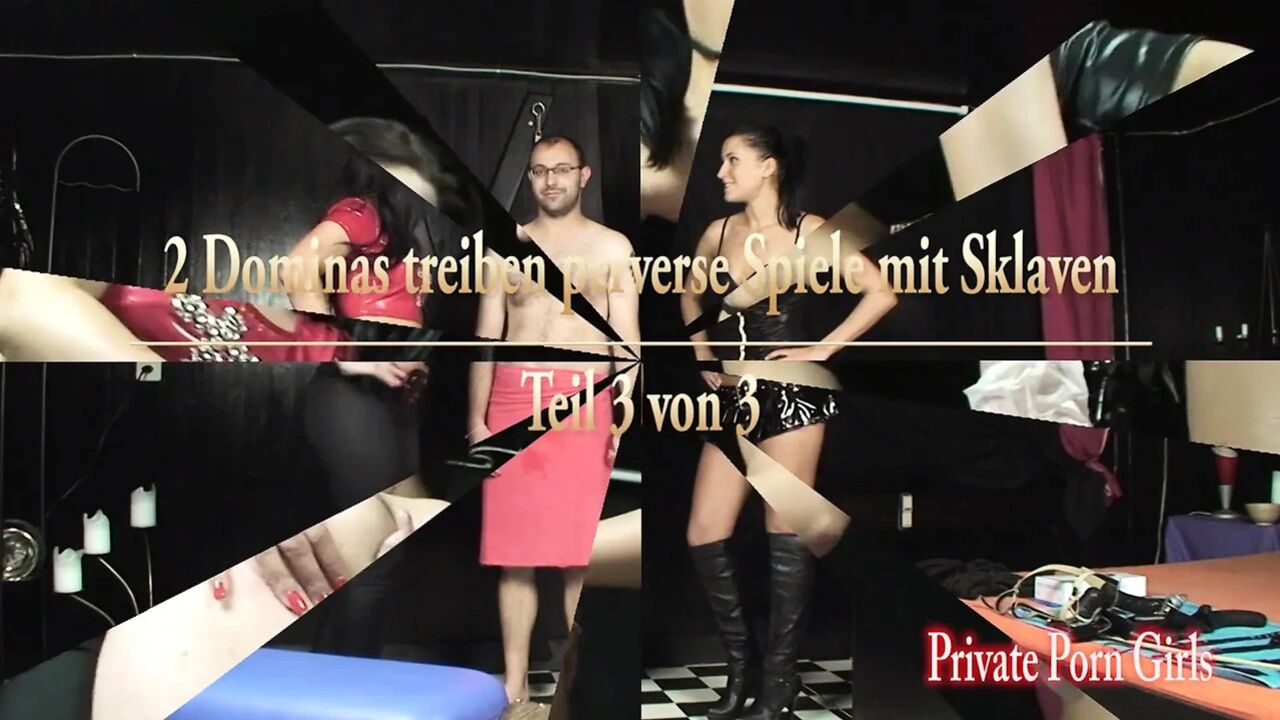 2 dominas make perverse games with slave - part 3