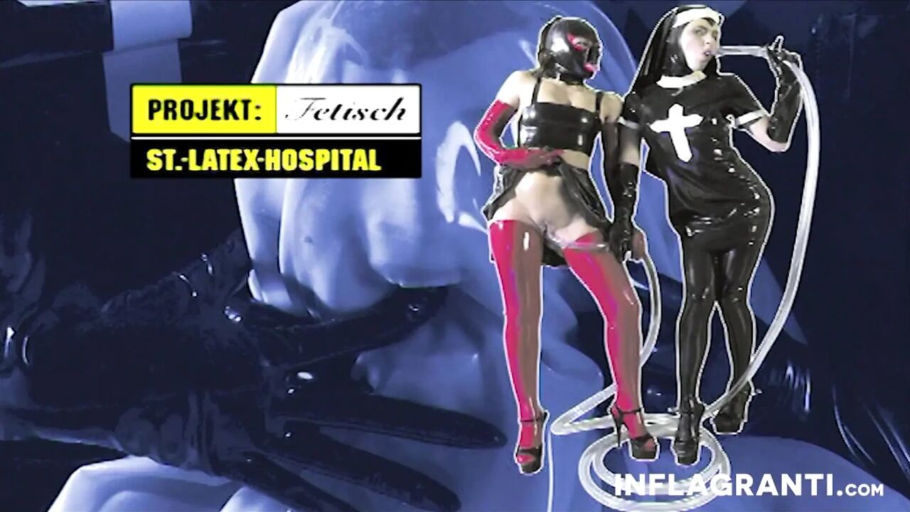 Lesbians in rubber gets disciplined