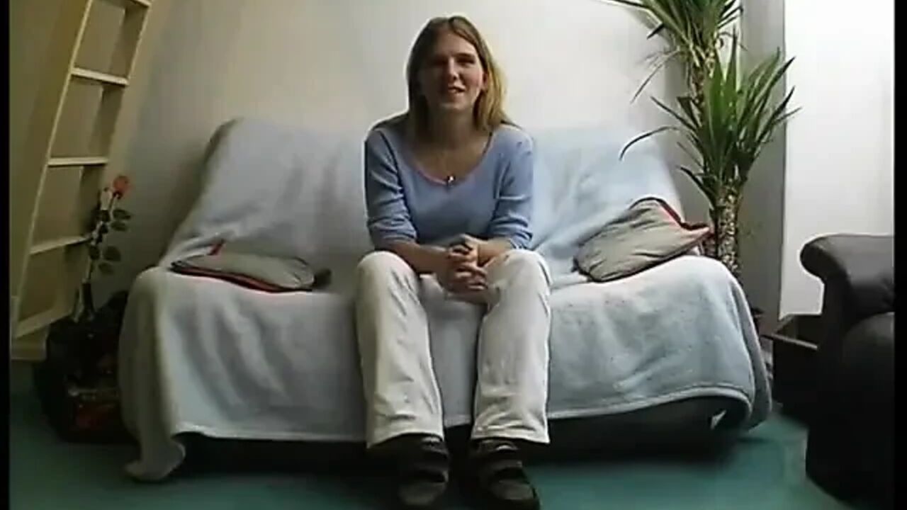 Blonde teen with round ass and nice natural tits masturbating solo