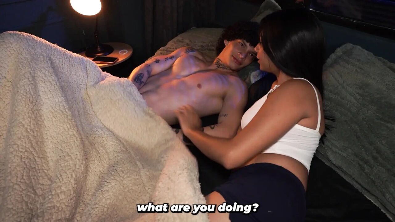 I end up fucking my girlfriend and her stepmother in the same bed - Hardcore sex threesome