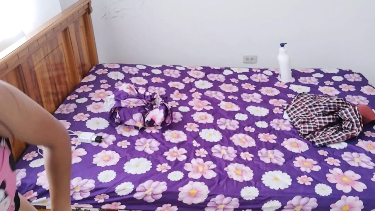 Stepmom puts moisturizer on her body and then strips naked doing the doggy position