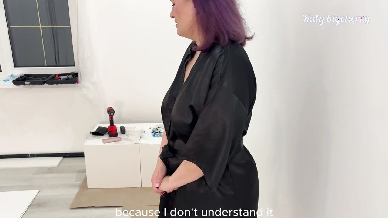 Horny Stepmom Forces Step Son's Face in Pussy During Furniture Build