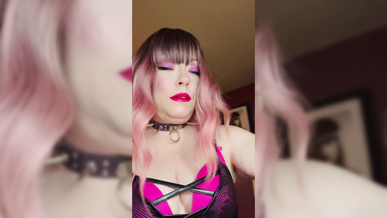 Miss Tina Snua Dressed In Pink Smokes A Richmond Superking Cigarette With Lots Of Dangling - OMI OME Snap Inhales Smoke Rings