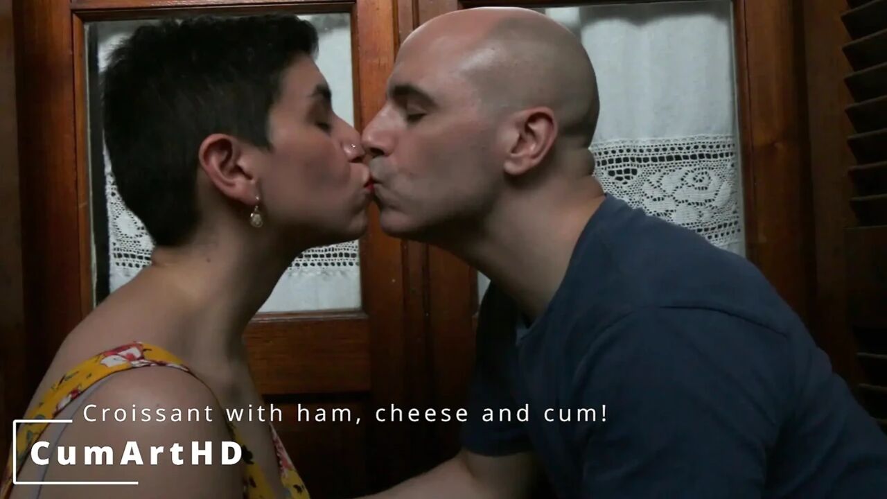 Croissant with Ham, Cheese and Cum!