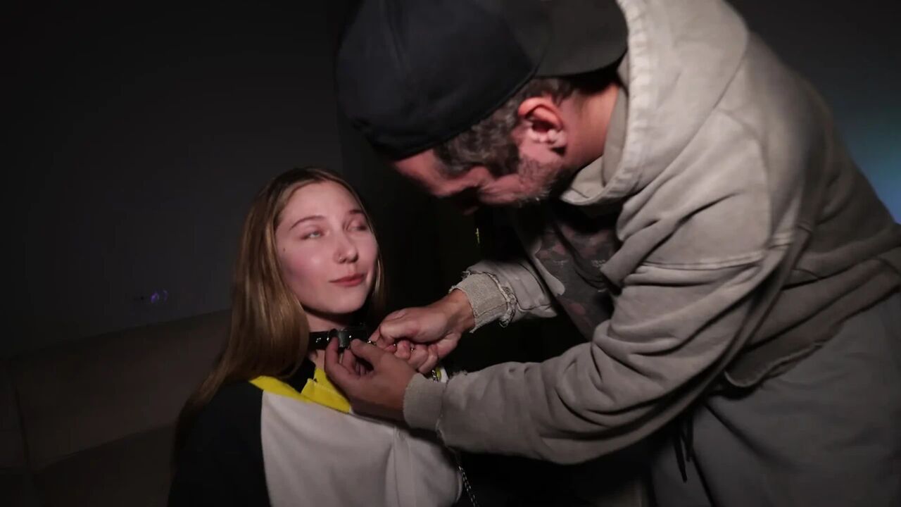 Part 1 At the party, guys with big dicks fuck a cute college girl