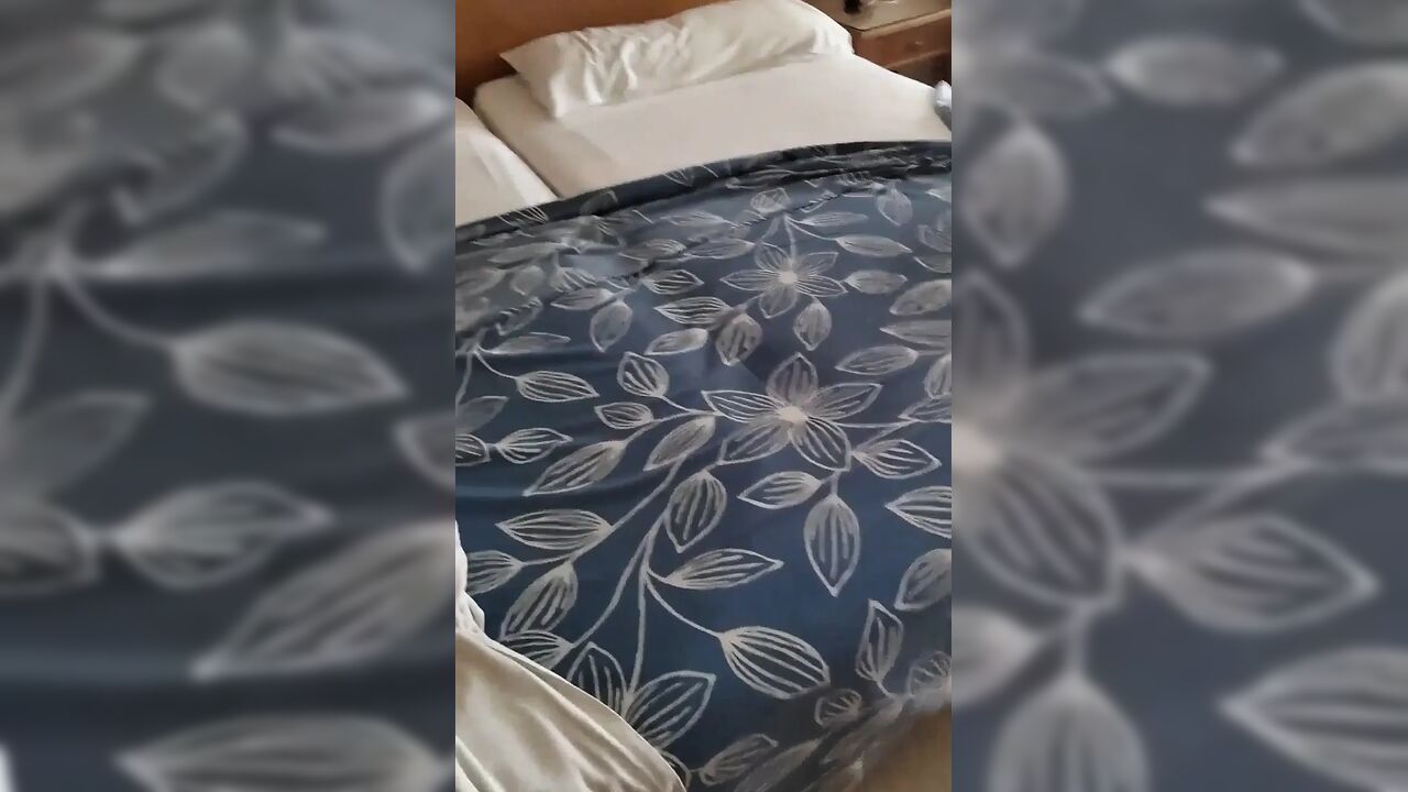 Watch for My Teen Stepsister at the Hotel Room. They Caught Me and Give Me a Handjob in the Shower