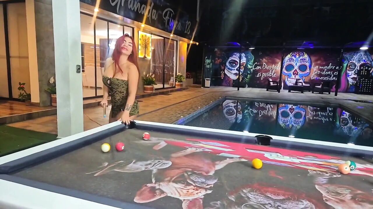 In a Bar in Bucaramanga Big Ass Married Fucked Mercilessly on the Pool Table - Gets Hot Milk in Her Pussy