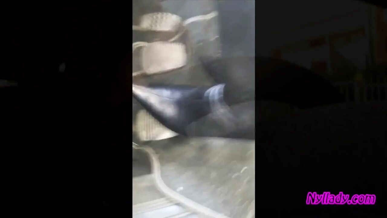 Nyllady Driving and Revving Her Bravo in High-heeled Boots and Black Ballet Flats