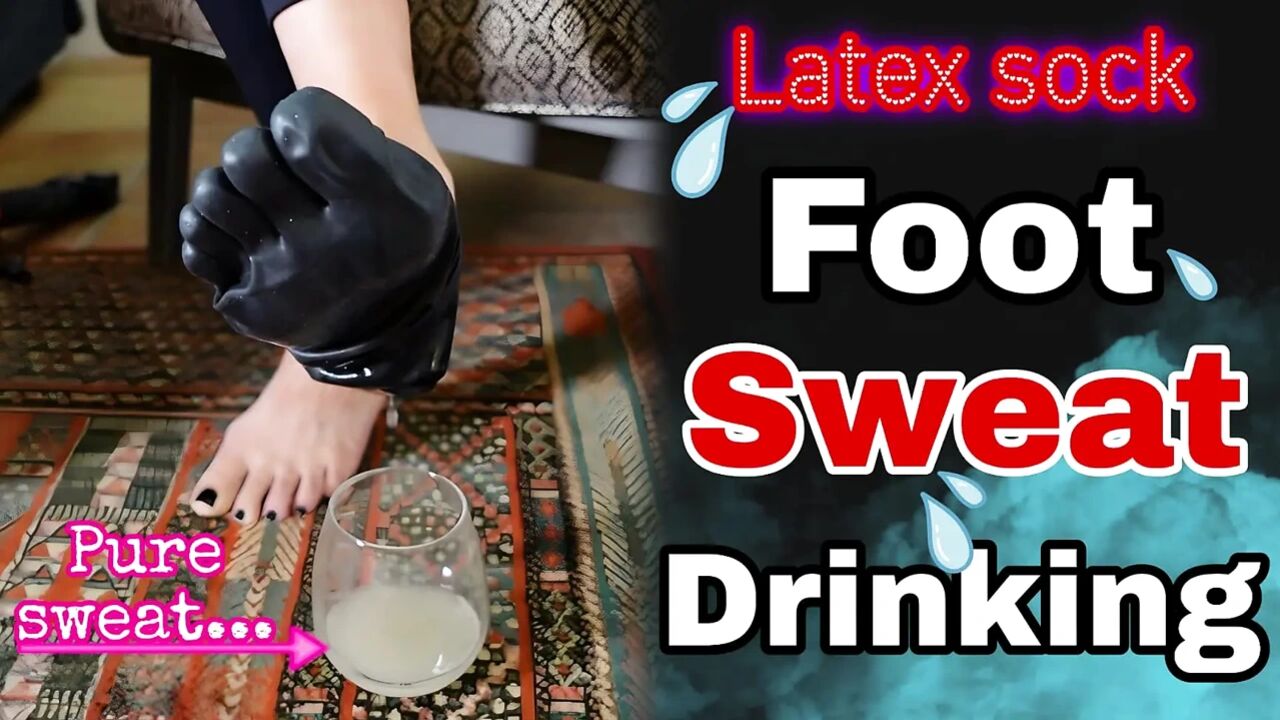 Training Zero Femdom Slave Latex Foot Sweat Drinking