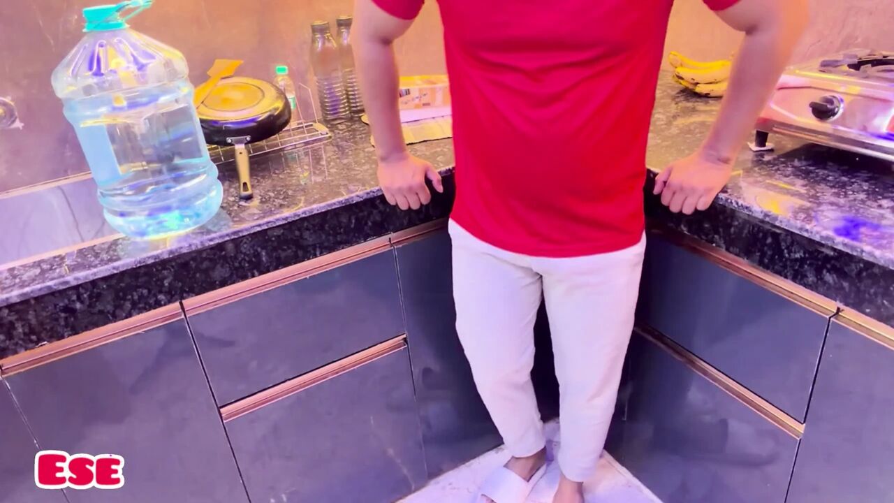Getting Naughty with wife in the Kitchen and fuck her in the standing position