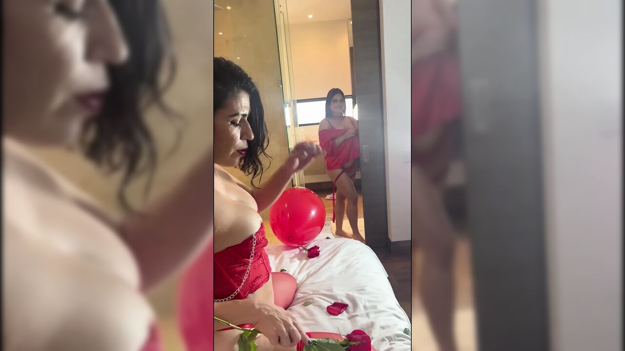 Mature slut seduces petite young woman and fucks her tight pussy with a big dildo until she squirts a huge load