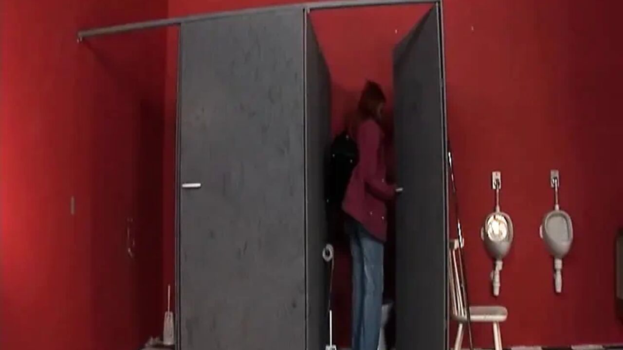 Redhead in Stockings Rides Huge Dildos Wildly