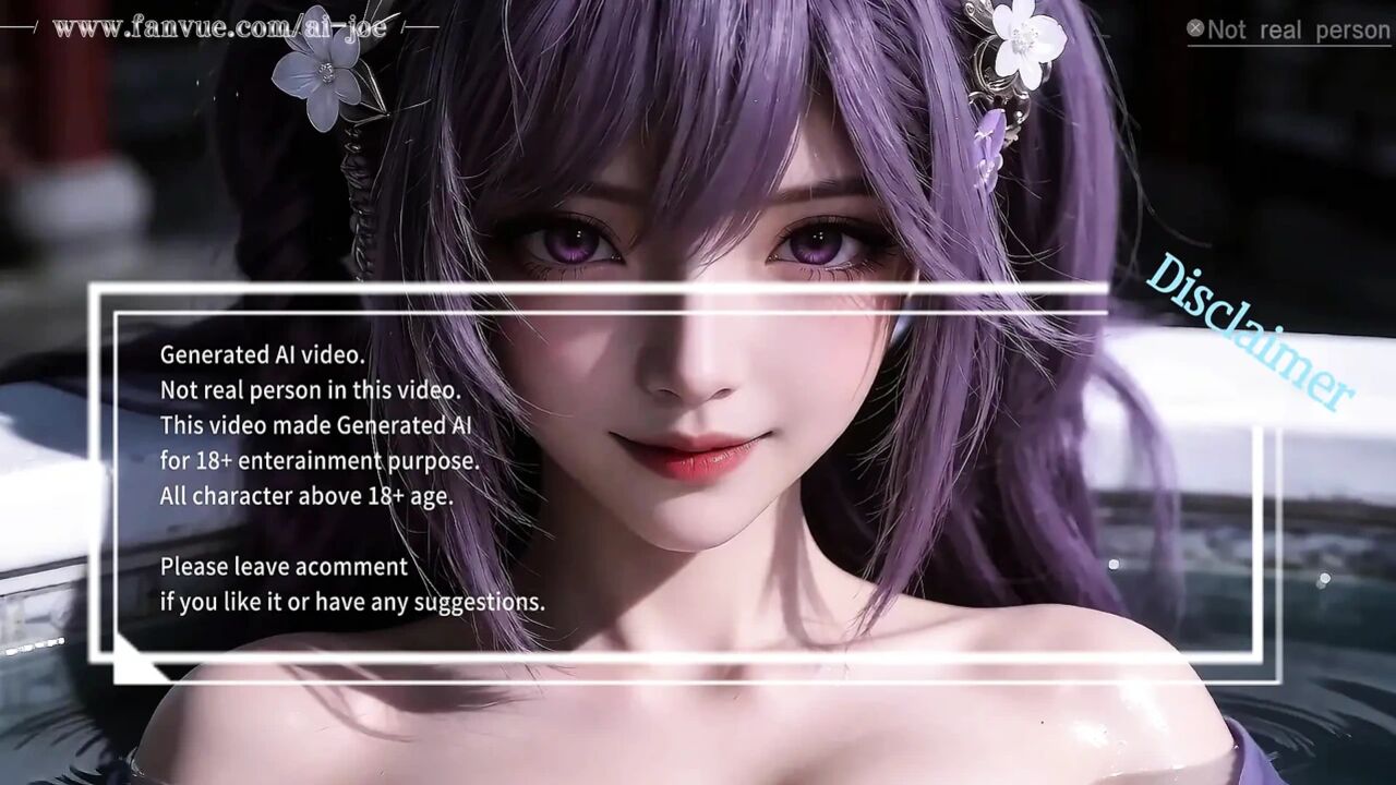 A beautiful woman with long classical purple hair, giving you a fairyland-like experience, 3-way sex, Episode Two AI-generated