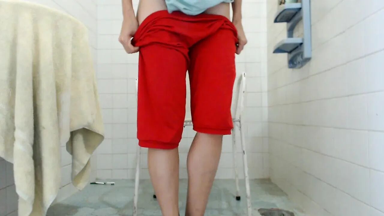 Sexy girl dancing in the bathroom hairy pussy