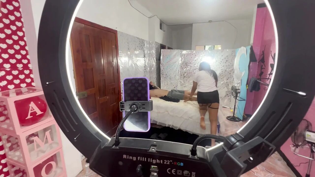 Busty stepdaughter finds her curvy stepmother having sex with her stepson and joins in, and they have a delicious FFM threesome