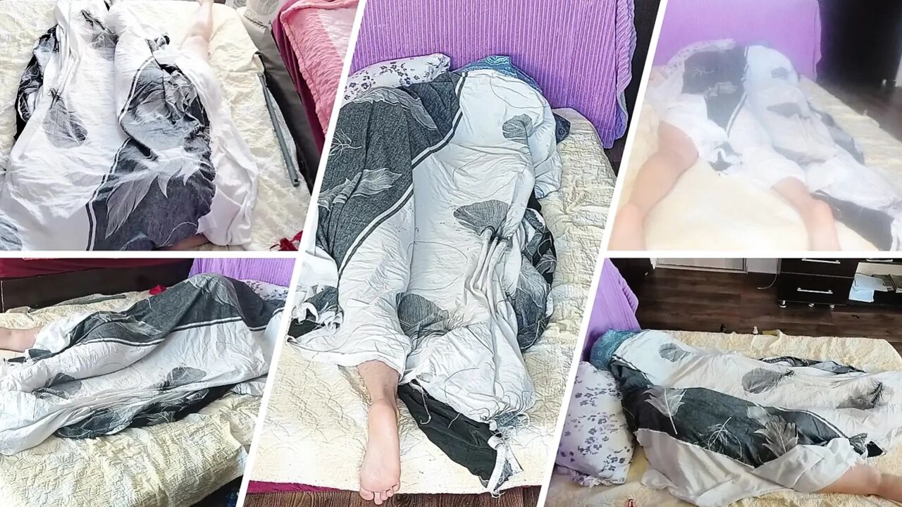 Sensual massage of a hot couple with oil on the body.