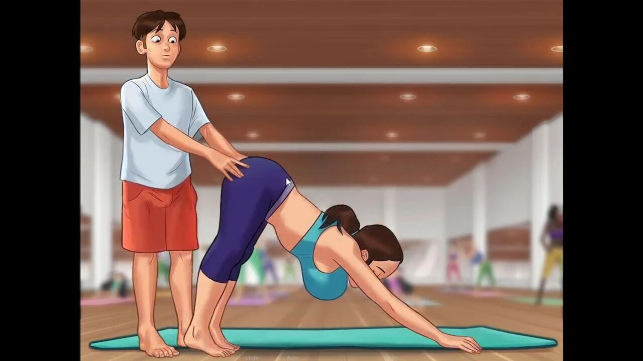 I knead my MILF Stepmom's ass in Yoga in Summertime Saga