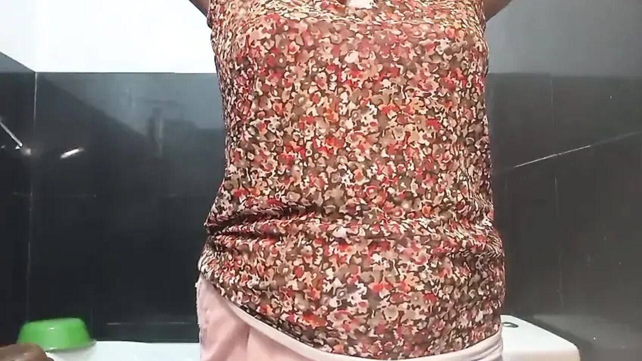 She Plays Her Excited Pussy Well Her Well Excited with in Musterbation in Bath room with bog boobs