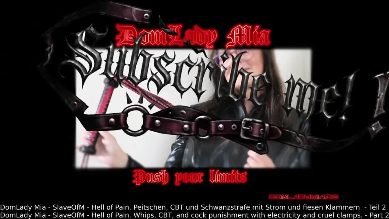 DomLady Mia SlaveOfM Hell of Pain Whips CBT and Punishment with Electricity and Nasty Braces - Part 2