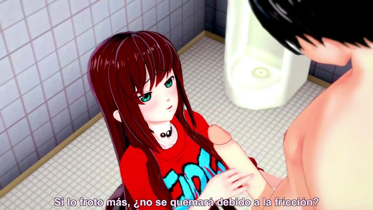 +18 PERVERTED SCHOOLGIRL GIRLFRIEND DOING DELICIOUS THINGS TO HER BOYFRIEND IN THE BATHROOM - hentai