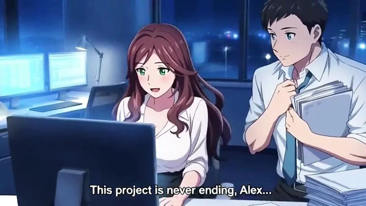 Boss seduce his big tits secretary in office