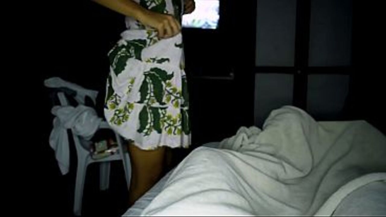 Skinny woman with a big butt enters the room in a dress and gets fucked. homemade porn