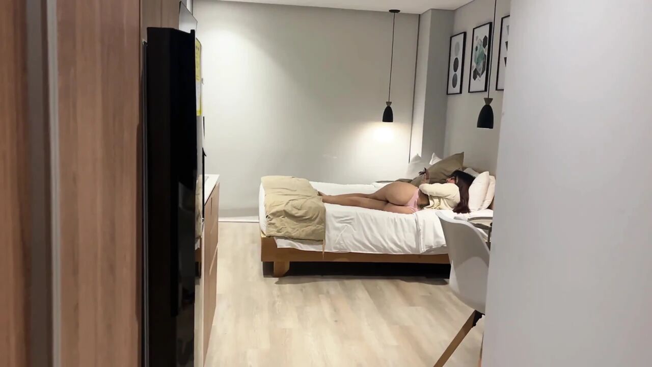 POV: Caught My Step-cousin in Lingerie and Couldn't Help Cumming in Her Mouth