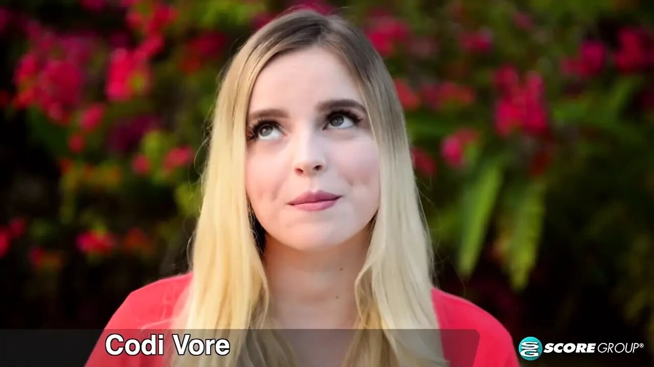 Big-titted Codi Vore bounces her tits and fingers her bush
