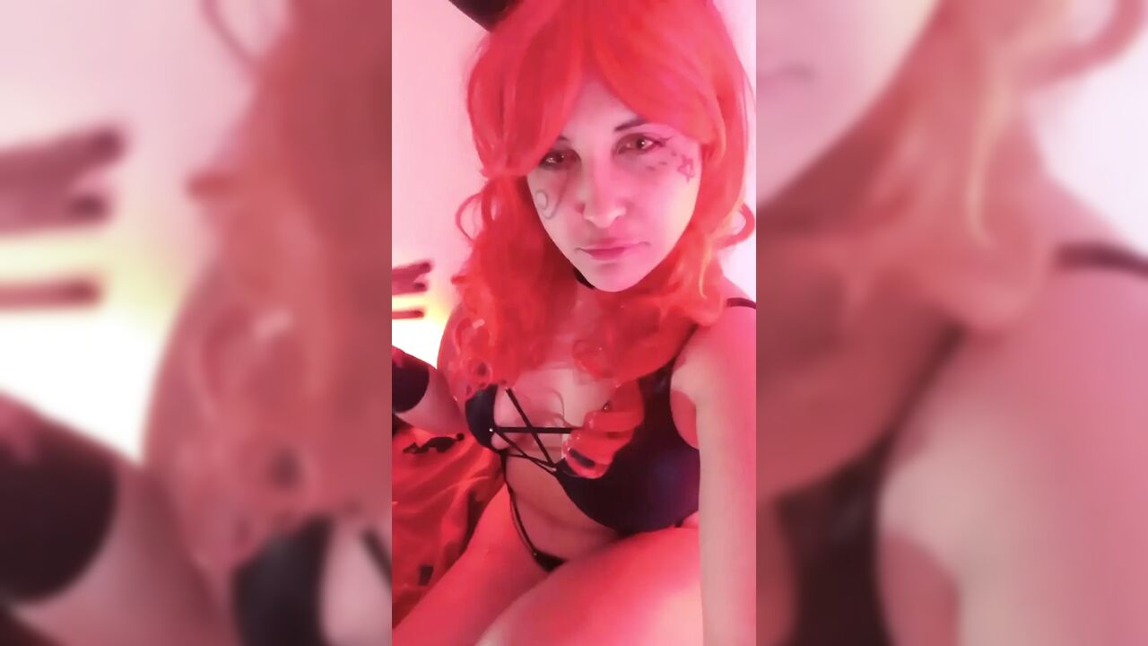 Redhead Demon Drains Your Soul with Bubblegum - Bunny Looner